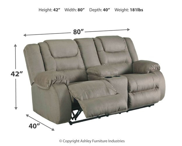 McCade Reclining Loveseat with Console - LasVegasFurnitureOnline.com