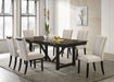 Malia Rectangular Dining Table Set with Refractory Extension Leaf Beige and Black - LasVegasFurnitureOnline.com