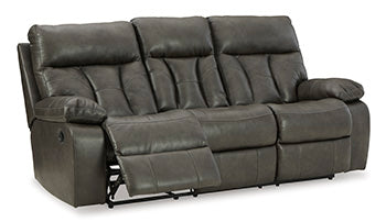 Willamen Reclining Sofa with Drop Down Table - LasVegasFurnitureOnline.com