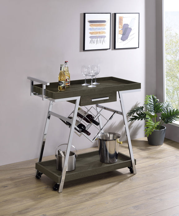 Kinney 2-tier Bar Cart with Storage Drawer - LasVegasFurnitureOnline.com