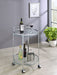 Chrissy 2-tier Round Glass Bar Cart - LasVegasFurnitureOnline.com