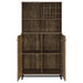 Mendoza 2-door Wine Cabinet Rustic Oak Herringbone and Gunmetal - LasVegasFurnitureOnline.com