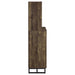 Mendoza 2-door Wine Cabinet Rustic Oak Herringbone and Gunmetal - LasVegasFurnitureOnline.com