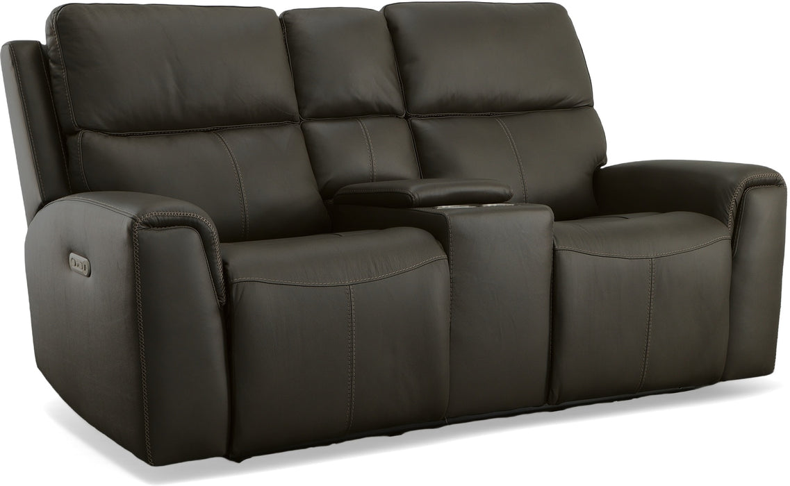 Jarvis Power Reclining Loveseat with Console & Power Headrests - LasVegasFurnitureOnline.com