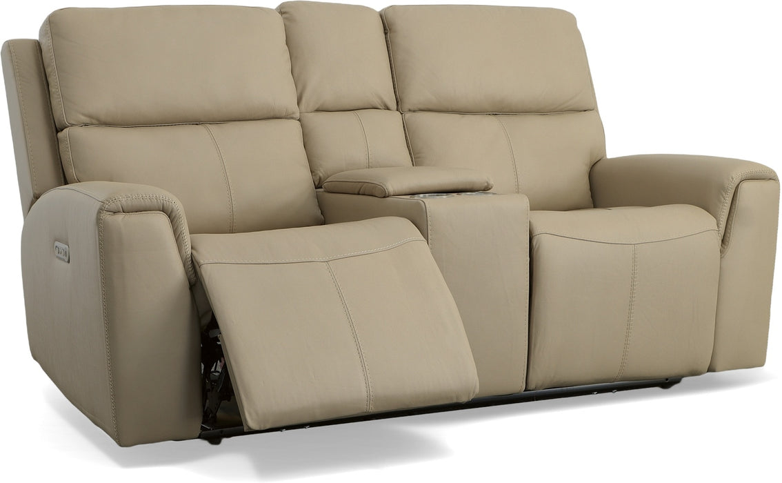 Jarvis Power Reclining Loveseat with Console & Power Headrests - LasVegasFurnitureOnline.com