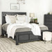 Lorenzo Rectangular Panel Bed Dark Grey - LasVegasFurnitureOnline.com