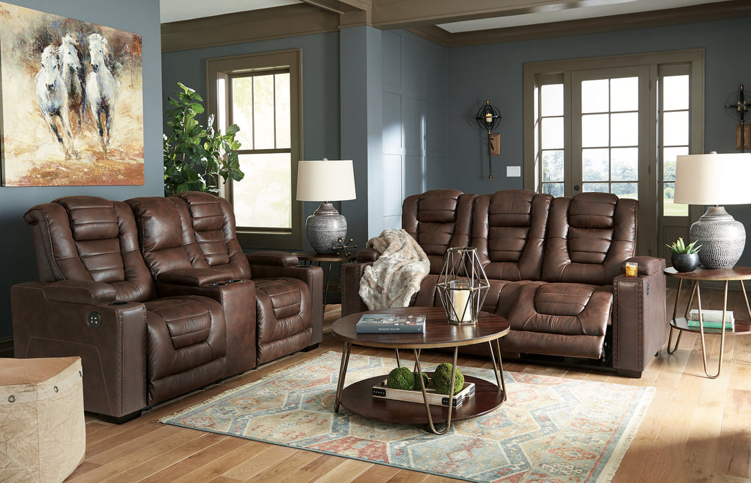 Owner's Box Power Reclining Loveseat with Console - LasVegasFurnitureOnline.com