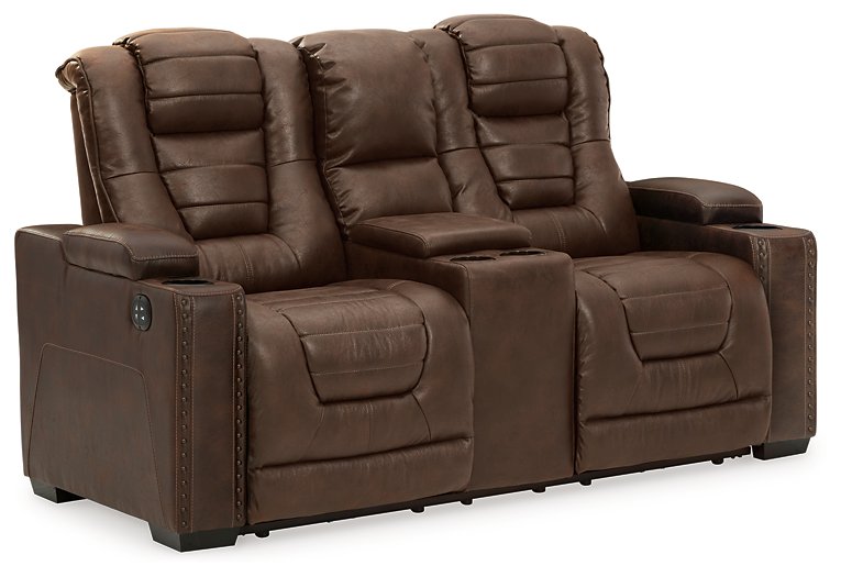 Owner's Box Power Reclining Loveseat with Console - LasVegasFurnitureOnline.com