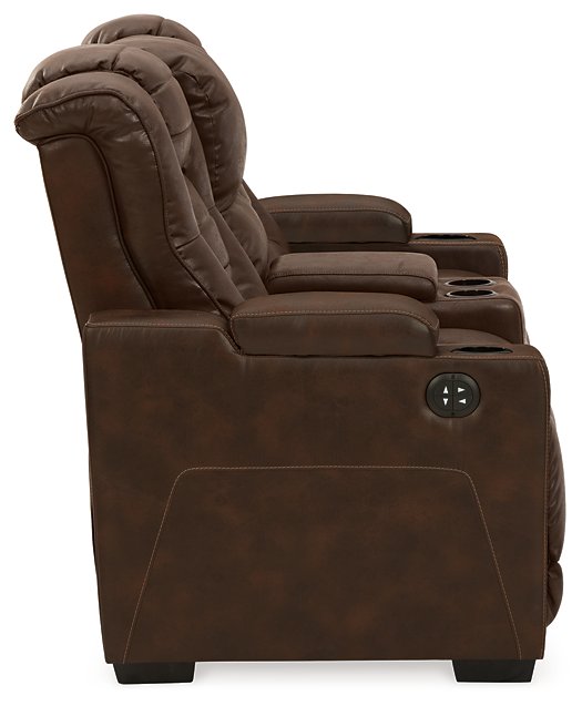 Owner's Box Power Reclining Loveseat with Console - LasVegasFurnitureOnline.com