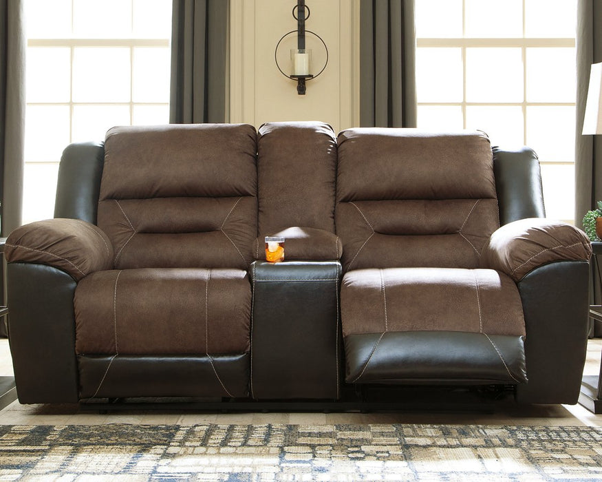 Earhart Reclining Loveseat with Console - LasVegasFurnitureOnline.com