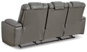 Mancin Reclining Sofa with Drop Down Table - LasVegasFurnitureOnline.com