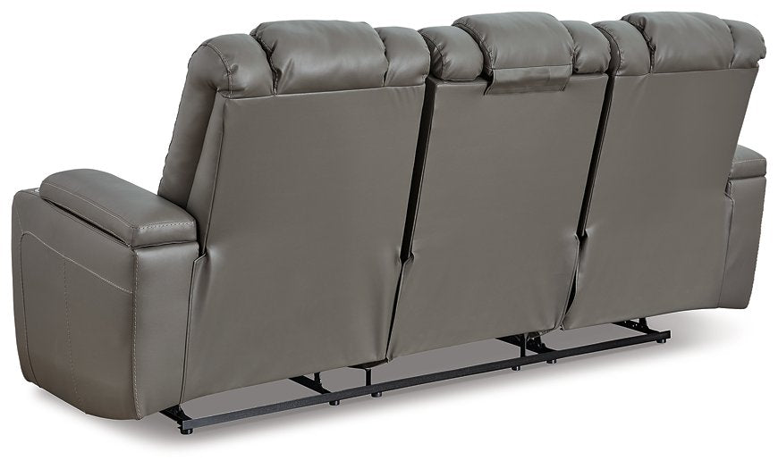 Mancin Reclining Sofa with Drop Down Table - LasVegasFurnitureOnline.com