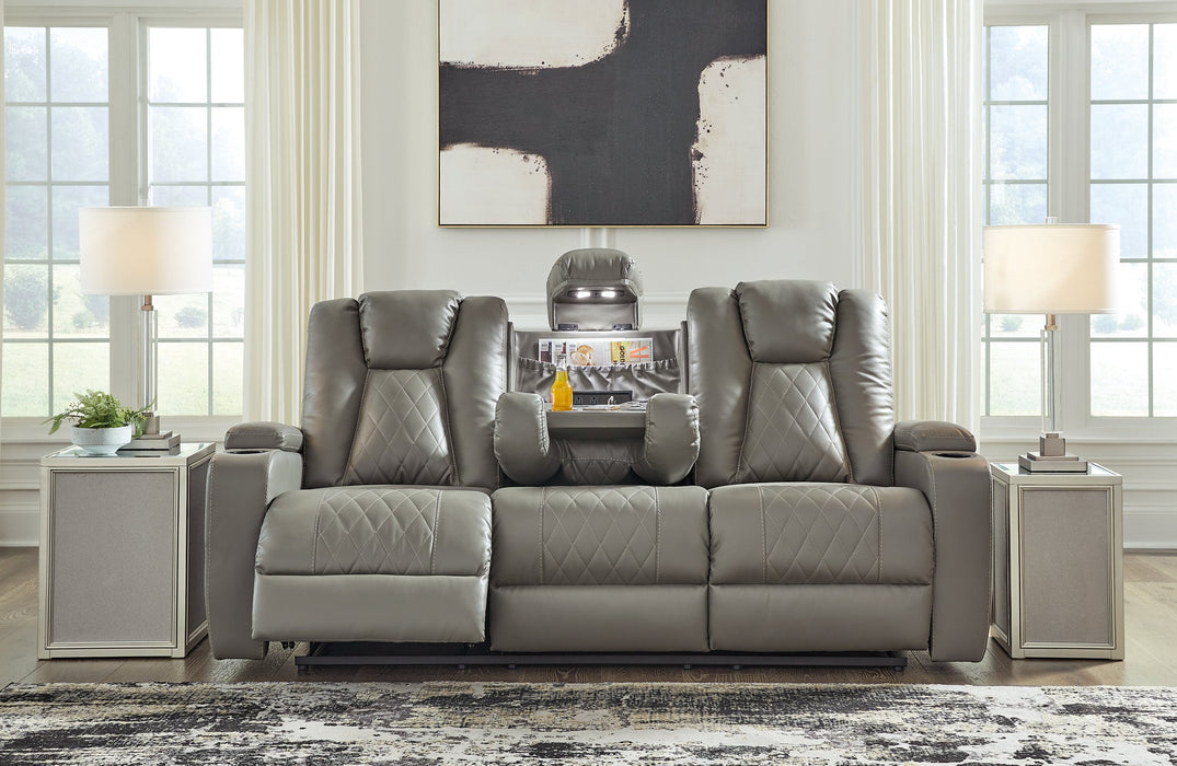 Mancin Reclining Sofa with Drop Down Table - LasVegasFurnitureOnline.com