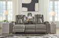 Mancin Reclining Sofa with Drop Down Table - LasVegasFurnitureOnline.com