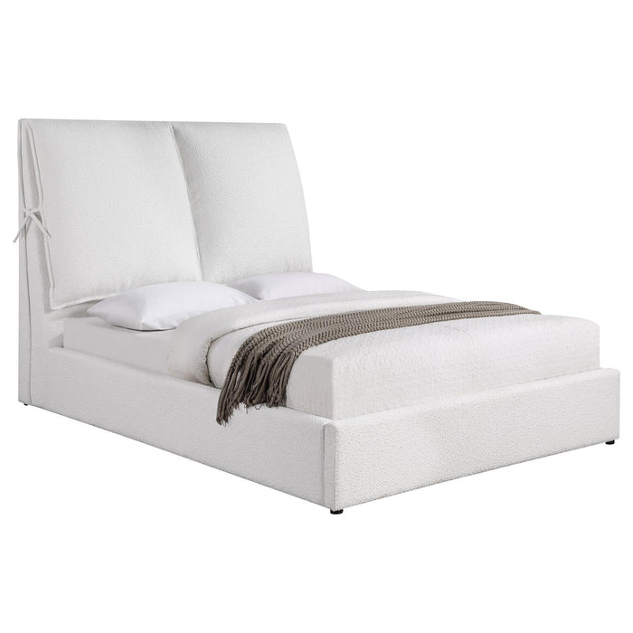 Gwendoline Upholstered Platform Bed with Pillow Headboard White - LasVegasFurnitureOnline.com