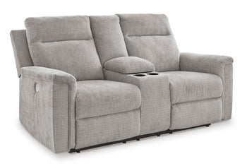 Barnsana Power Reclining Loveseat with Console - LasVegasFurnitureOnline.com