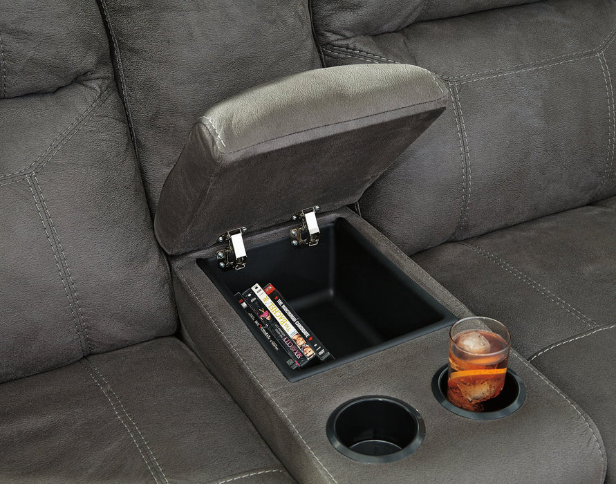 Austere Reclining Loveseat with Console - LasVegasFurnitureOnline.com