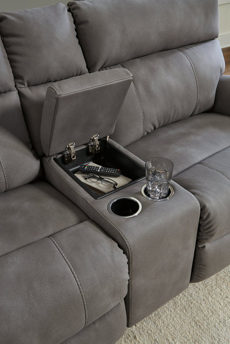 Next-Gen DuraPella Power Reclining Sectional Loveseat with Console - LasVegasFurnitureOnline.com