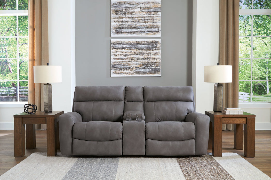 Next-Gen DuraPella Power Reclining Sectional Loveseat with Console - LasVegasFurnitureOnline.com