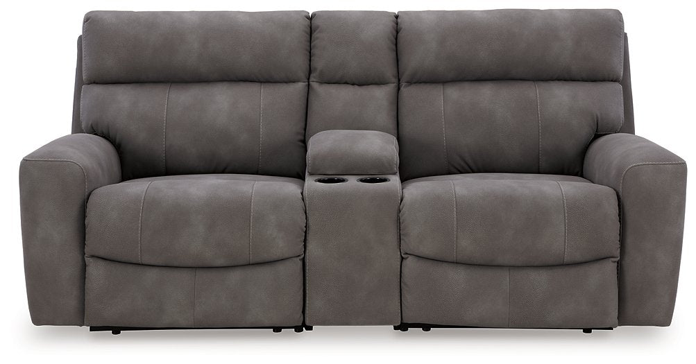 Next-Gen DuraPella Power Reclining Sectional Loveseat with Console - LasVegasFurnitureOnline.com