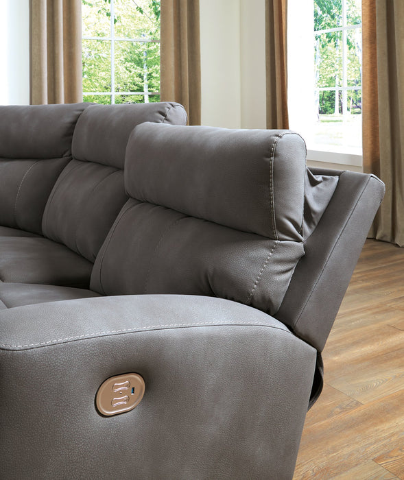 Next-Gen DuraPella Power Reclining Sectional Loveseat with Console - LasVegasFurnitureOnline.com