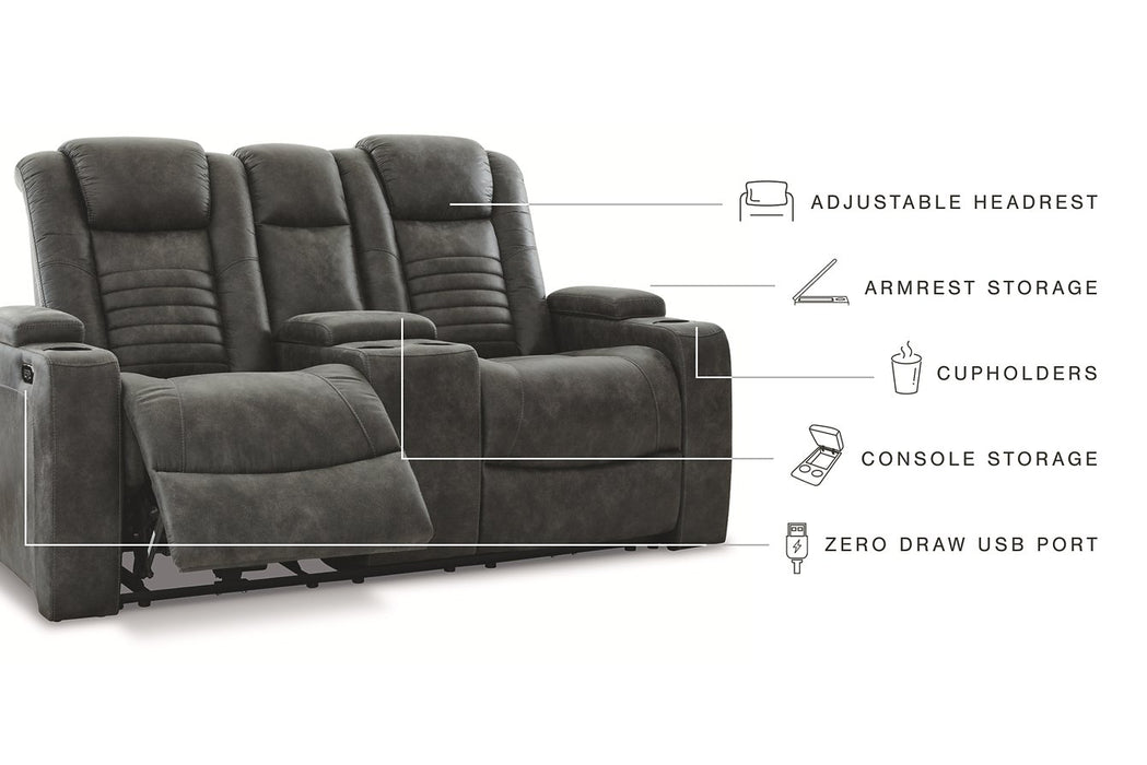 Soundcheck Power Reclining Loveseat with Console - LasVegasFurnitureOnline.com