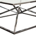 Aria Square Stainless Steel Cocktail Table w/ Polished Black Finish Base & Clear, Tempered Glass Top by Diamond Sofa - LasVegasFurnitureOnline.com