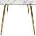 Chance Faux Marble Top Rectangular Dining Table w/ Brushed Gold Metal Legs by Diamond Sofa - LasVegasFurnitureOnline.com