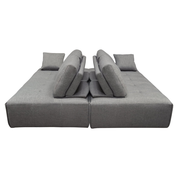 Cloud 2PC Lounge Seating Platforms with Moveable Backrest Supports in Space Grey Fabric by Diamond Sofa - LasVegasFurnitureOnline.com