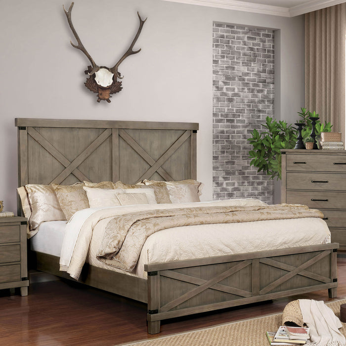 Bianca Dark Walnut Cal.King Bed - LasVegasFurnitureOnline.com