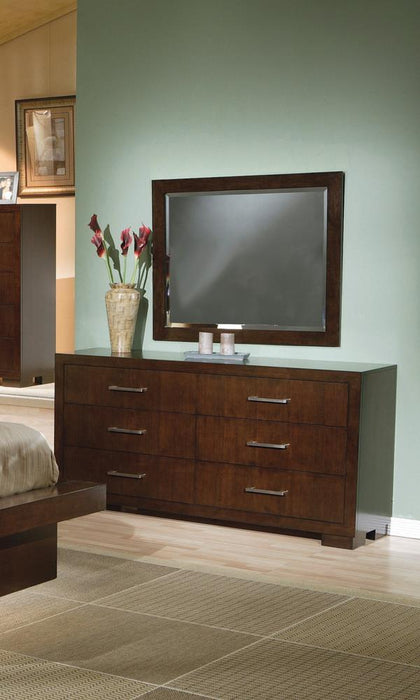 Jessica Rectangular Wall Dresser Mirror Cappuccino - LasVegasFurnitureOnline.com