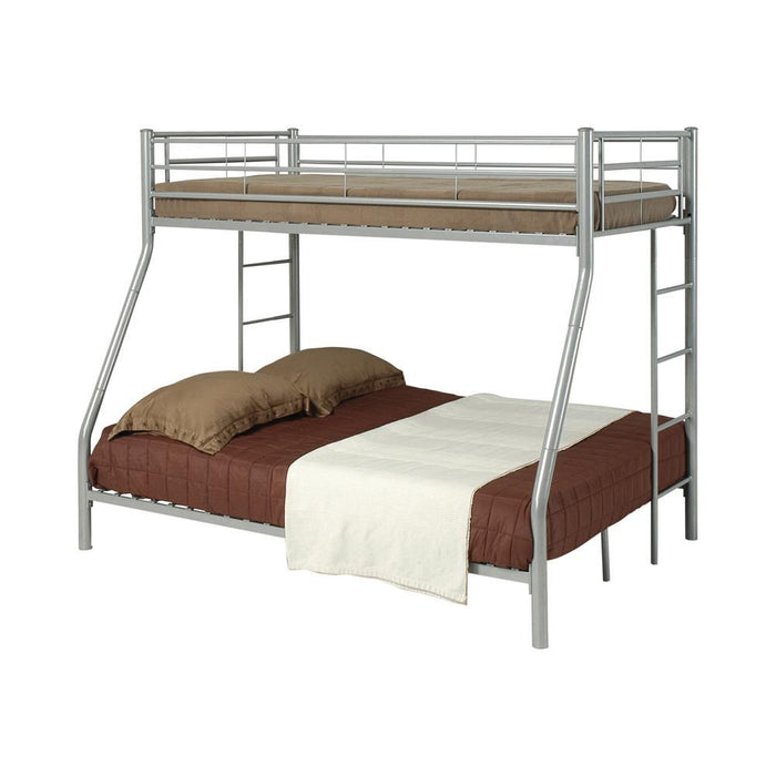 Hayward Twin Over Full Bunk Bed Silver - LasVegasFurnitureOnline.com