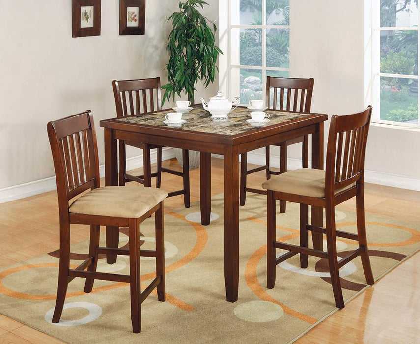 Jardin 5-piece Counter Height Dining Set Red Brown and Tan - LasVegasFurnitureOnline.com