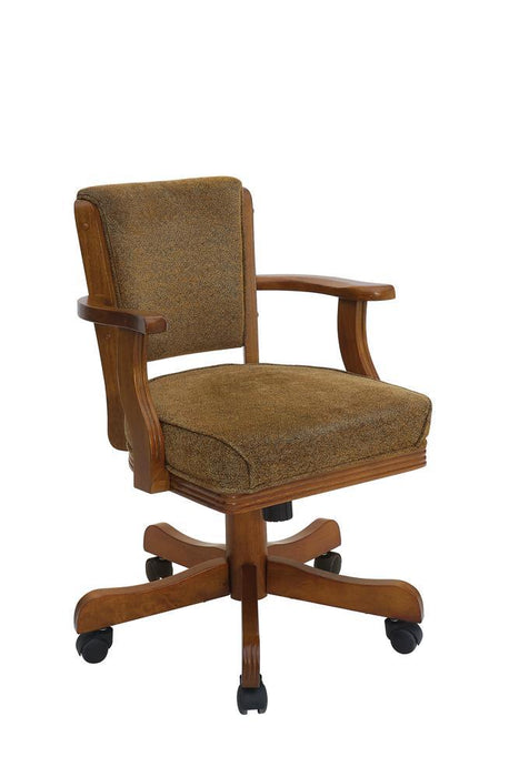 Mitchell Upholstered Game Chair Olive-brown and Amber - LasVegasFurnitureOnline.com