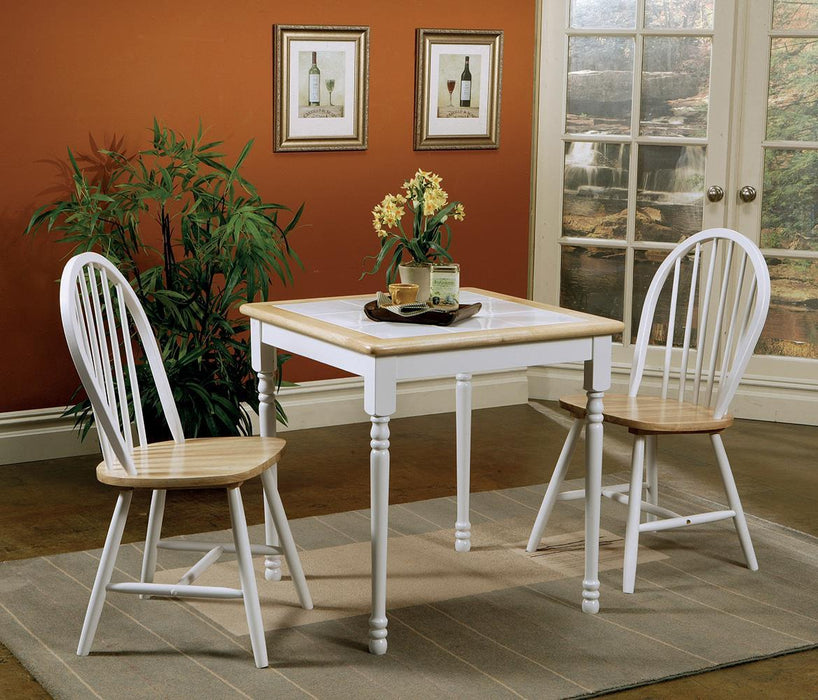 Carlene Square Top Dining Table Natural Brown and White - LasVegasFurnitureOnline.com