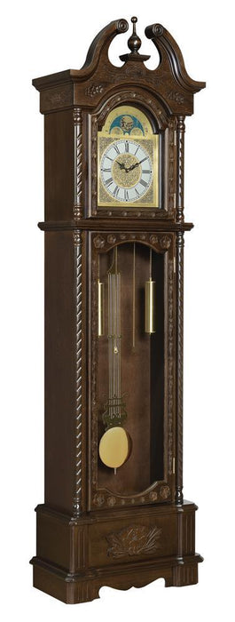 Cedric Grandfather Clock with Chime Golden Brown - LasVegasFurnitureOnline.com