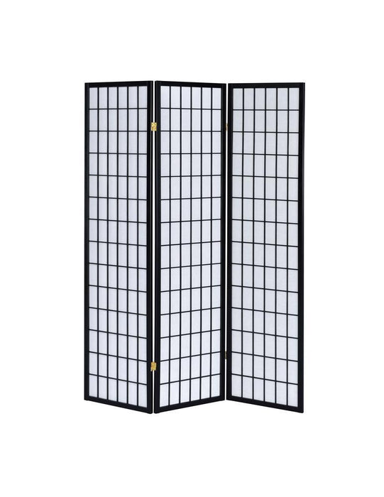 Carrie 3-panel Folding Screen Black and White - LasVegasFurnitureOnline.com