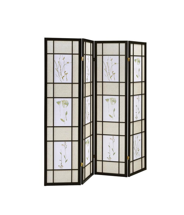 Catabella 4-panel Floral Print Folding Screen Multi-color - LasVegasFurnitureOnline.com