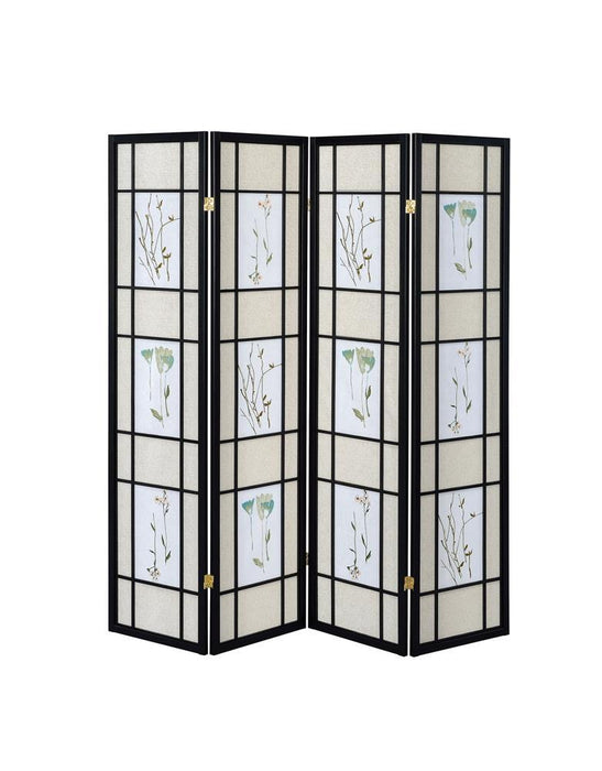 Catabella 4-panel Floral Print Folding Screen Multi-color - LasVegasFurnitureOnline.com