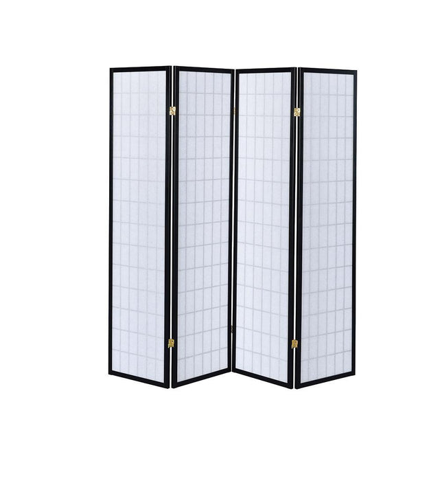 Roberto 4-panel Folding Screen Black and White - LasVegasFurnitureOnline.com