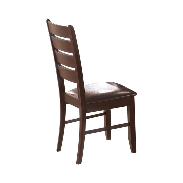 Dalila Ladder Back Side Chairs Cappuccino and Black (Set of 2) - LasVegasFurnitureOnline.com