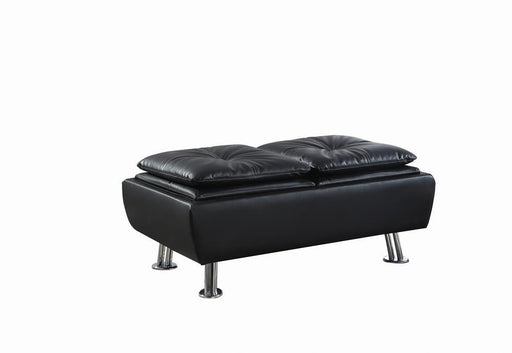 Dilleston Contemporary Black Ottoman - LasVegasFurnitureOnline.com