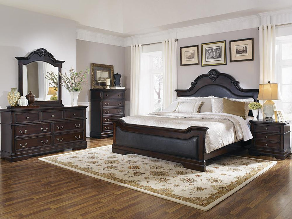 Cambridge Eastern King Panel Bed Cappuccino and Brown - LasVegasFurnitureOnline.com