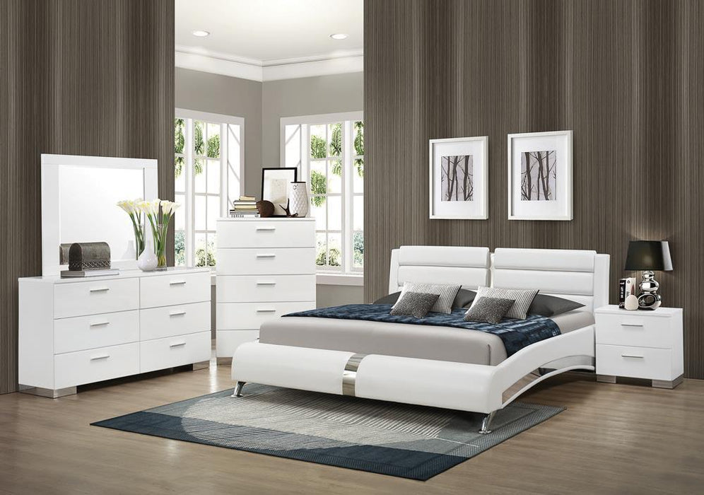 Jeremaine Queen Upholstered Bed White - LasVegasFurnitureOnline.com