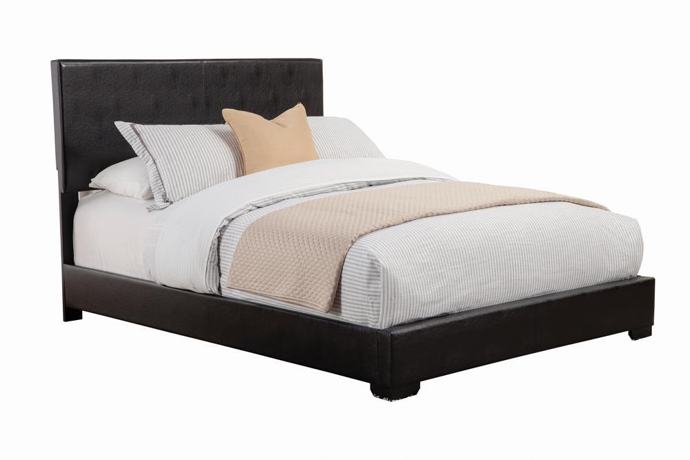 Conner California King Upholstered Panel Bed Black - LasVegasFurnitureOnline.com