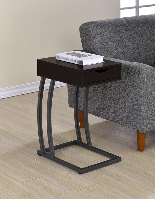 Troy Accent Table with Power Outlet Cappuccino - LasVegasFurnitureOnline.com