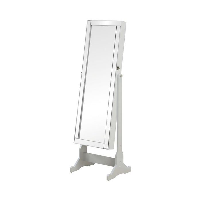 Yvonne Storage Jewelry Cheval Mirror Grey - LasVegasFurnitureOnline.com