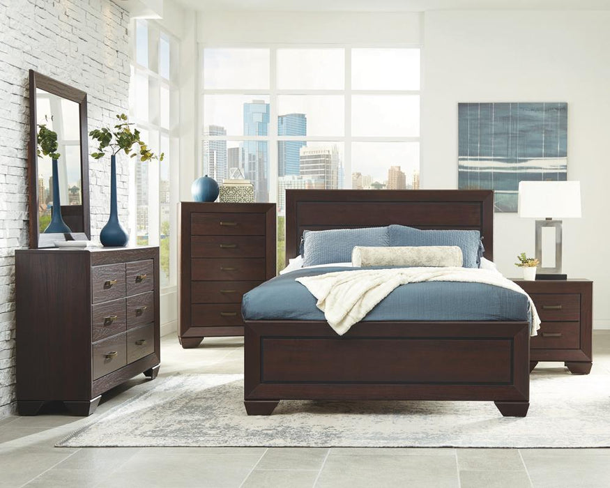 Kauffman Eastern King Panel Bed Dark Cocoa - LasVegasFurnitureOnline.com