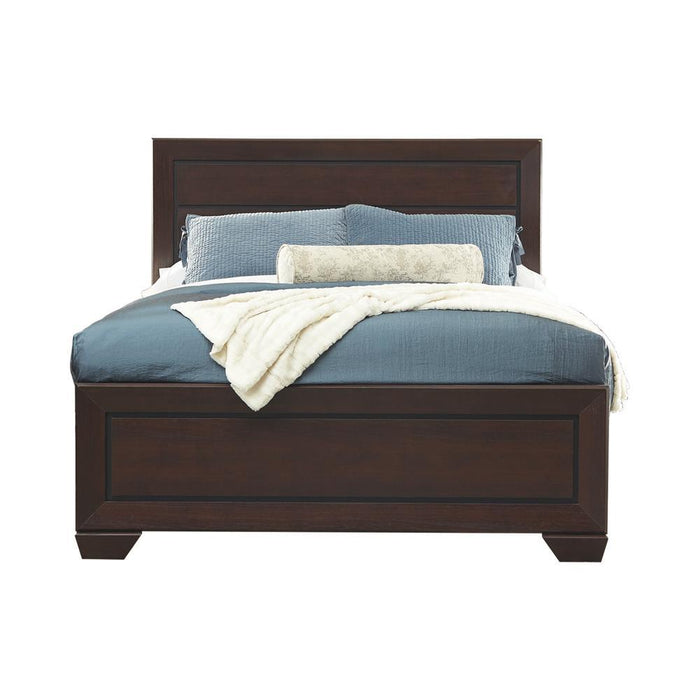 Kauffman Eastern King Panel Bed Dark Cocoa - LasVegasFurnitureOnline.com