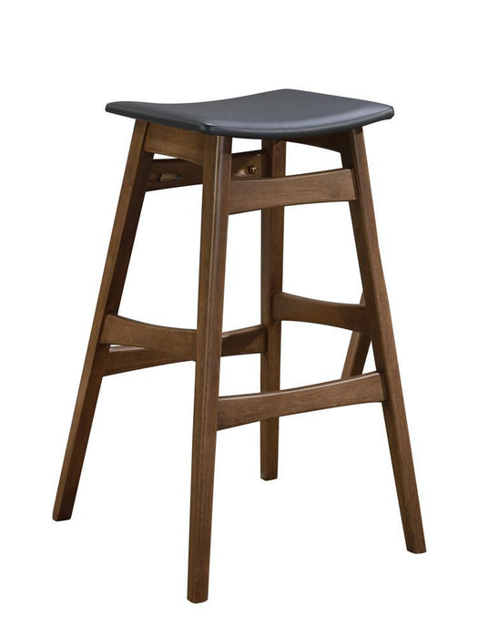 Finnick Tapered Legs Bar Stools Dark Grey and Walnut (Set of 2) - LasVegasFurnitureOnline.com